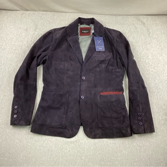 SEBASTIEN JAMES COLLECTION SJ-6004 JAROD SUEDE MEN’S BLAZER JACKET SIZE:50 NAVY